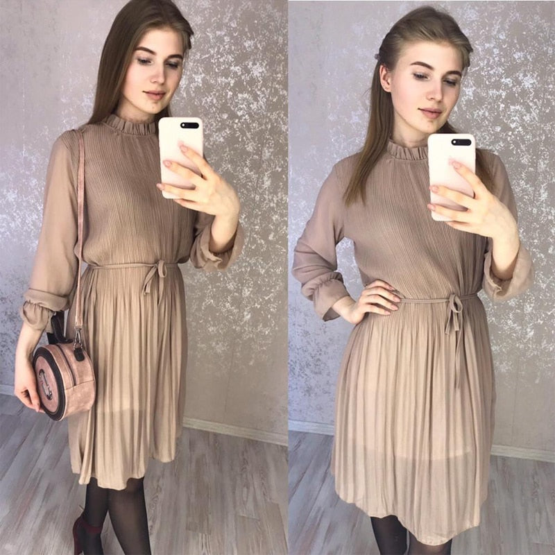Chiffon Pleated Dress