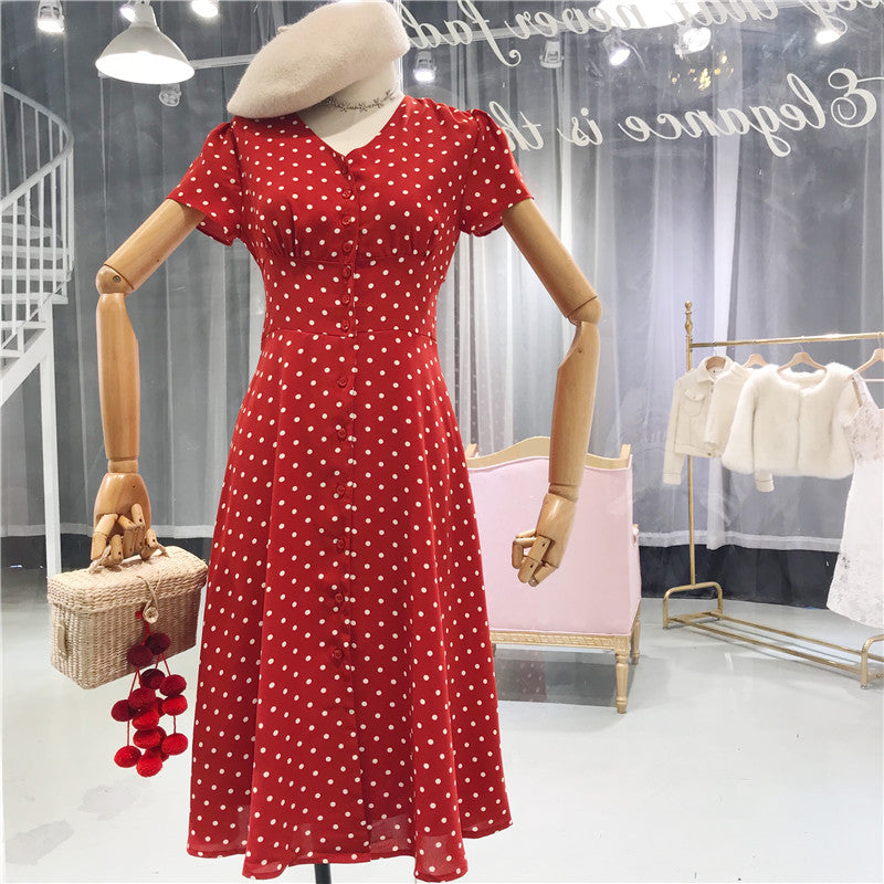 Polka Dot French Style Dress